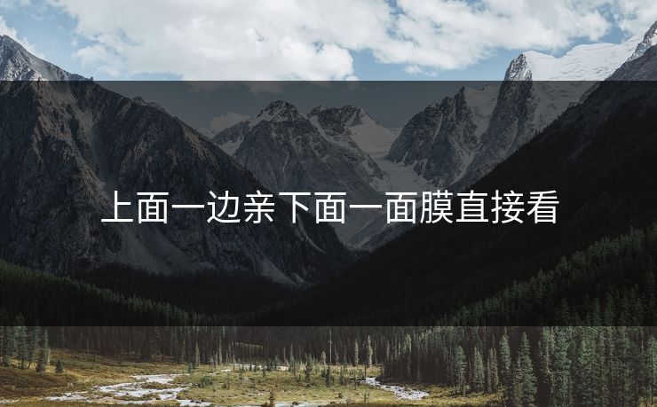 上面一边亲下面一面膜直接看
